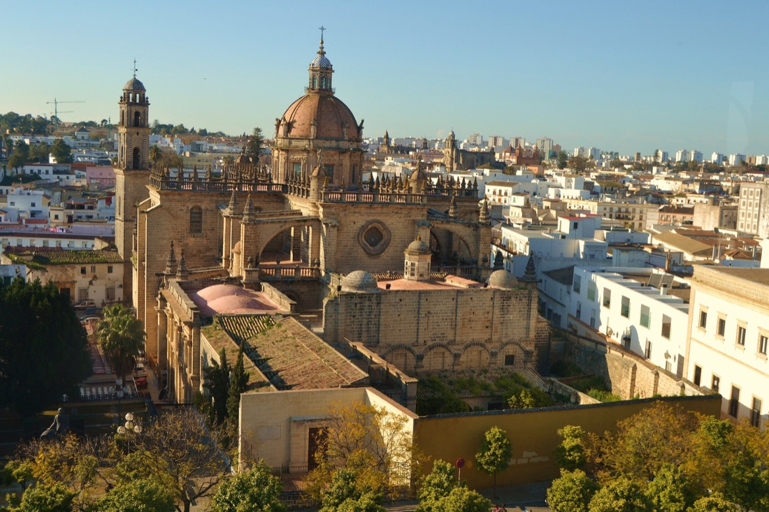 Vista de Jerez de la Frontera con la catedral