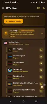 Captura real de Live TV reproduciendo un canal en el teléfono